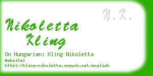 nikoletta kling business card